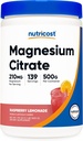 Nutricost Magnesium Citrat Pulver (Raspberry Lemonade, 500 Gram)