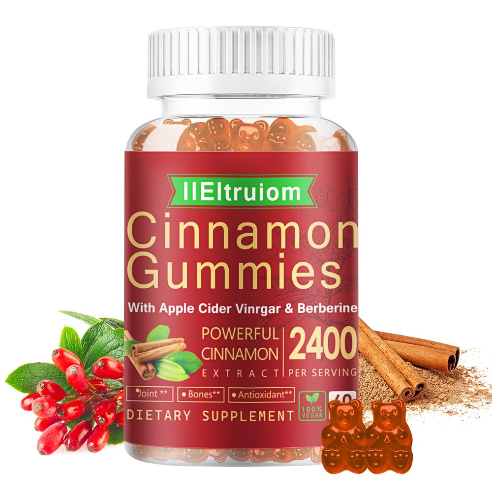 Ceylon Kanel Gummies, Ceylon Cinnamon 2400mg med berberine, gurkemeje, æblecider, bittermelon, krom - 60 tællinger
