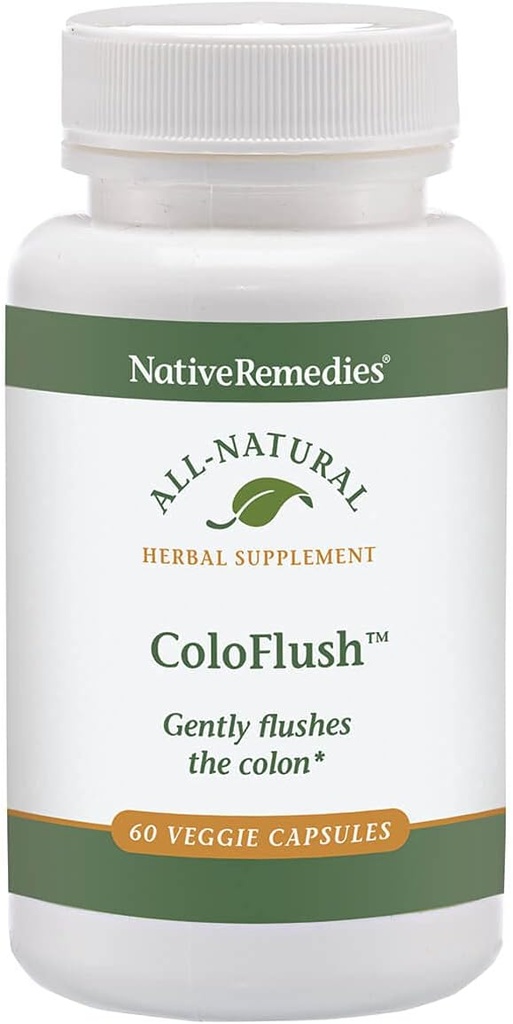 Native Remedies Coloflush - Alle naturlige urter supplement til blid flushing af kolon - understøtter sund funktionsmåde af fordøjelsessystemet - 60 Veggie Caps