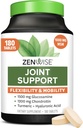 Zenvise sundhed fælles støtte supplement med Glucosamin Chondroitin MSM, Curcumin & Sulfate - Fælles sundhed for kvinder & mænd - Mobilitet og fleksibilitet støtte til Knee, Cartiage & Bone - 180 Greve