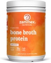 Zammex 100% Grass- Fed Beef Bone Broth Protein Powder, 20G Protein, Hydrolyzed Collagen Peptider Type 1 & 3, Understøtter sund hud, negle, hår, Joints, Non- GMO, Gluten Free, Paleo & Keto Friendly