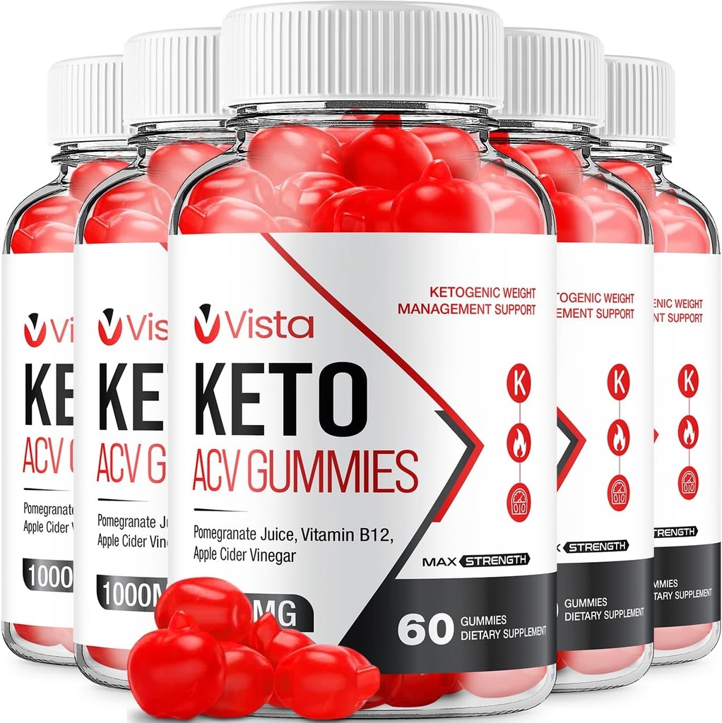 (5 Pack) Vista Keto ACV Gummies - Advanced Formel Vista Keto Plus ACV Gummies Apple Cider Vinagar Vista ACV Kosttilskud Mænd Kvinder (300 Gummies)
