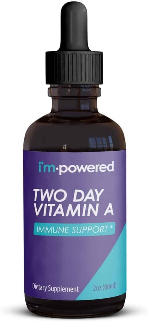 Jeg er drevet Two Day Vitamin A - 2 oz Natural Vitamin A Drops 400.000 IE per servering (3 ml), understøtter immunforsvar