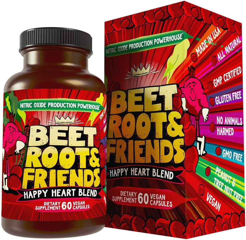 Beet Root Capsules - Cirkulation, Heart- Sund energi - w Grape Seed Extract & Ginseng 60 Grev Vegan