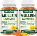 Mullein Gummies for Lungs against 124; 2000mg Mullein Leaf Extract for Respiratory & Immunity Support