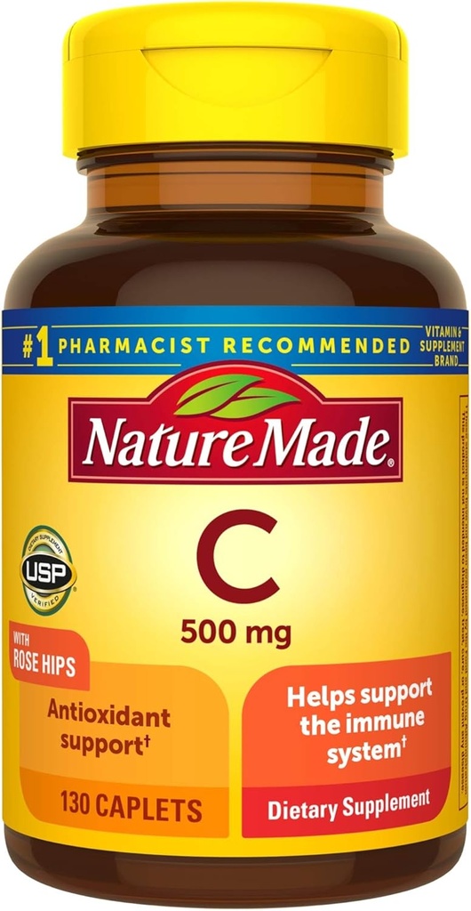 C-vitamin 500 mg kapsler med Rose Hips, 130 Tæl