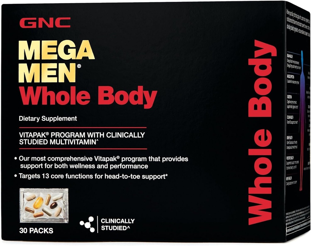 GNC Mega Mænd hele kroppen Vitapak nogensinde 124; Understøtter Wellness og ydeevne