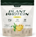 Snap kosttilskud Økologisk Plante baseret Vegan Protein Powder Nitroxid Boosting Protein Powder, BCAA Aminosyre til muskelvækst, ydeevne & inddrivelse - 30 Servere (Banana)