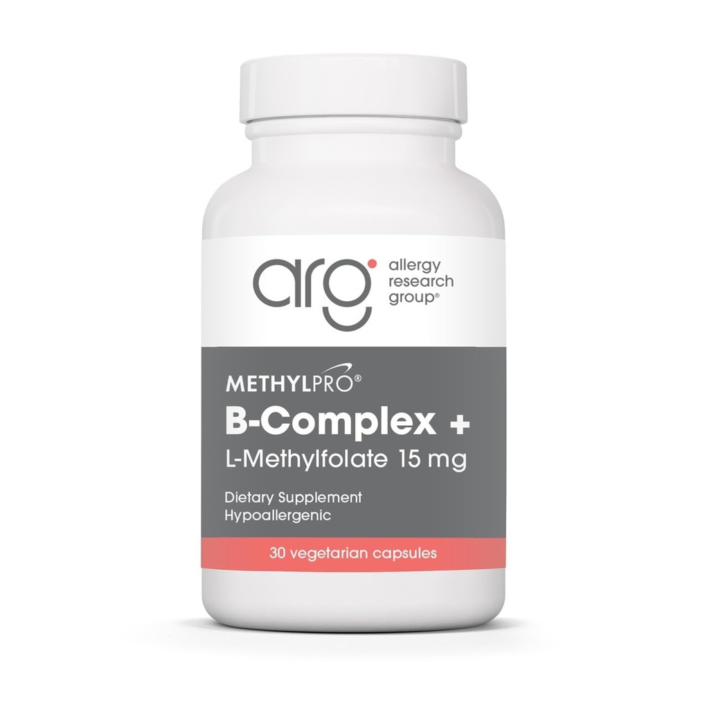 MethylPro B- Complex + L- methylfolat 15 mg - Metyleret vitamin B Complex til kvinder og mænd, Cellular Energy Support med folat, Niacin og biotin, VIT B supplement - 30 Vegankapsler