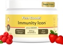 Mærk produkter Immunitet Icon, Zero Sugar, C-vitamin, A, B, D, E & Zink, Organic Elderberry, Ashwagandha, Drink Mix Powder, Vegan, Non GMO, Koffein & Gluten Free Buddy 124; Wild Berry, 30 Servere