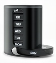 Weekly Pill Organizer (Twice-A-Day), Portable 7 Day Pill Box Case with Stackable AM/PM Compartments for Pills, Vitamin, Fish Oil, Supplements,Rainbow (Black)
