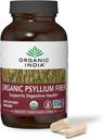 ORGANISK INDIA Psyllium Husk kapsler - Fiber Supplement, sund Elimination - Vegan, Keto Friendly, Gluten- Free, USDA Certified Organic, Non- GMO, Opløselig & Uopløselig Fiber Kilde - 180 Tæl