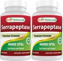 Bedste Naturals Serrapeptase 40000 SPU 'er 90 Vcaps (90 Tæl (pakke med 2))