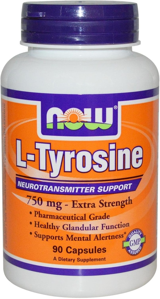 Now Foods - L-Tyrosine 750 mg. - 90 kapsler