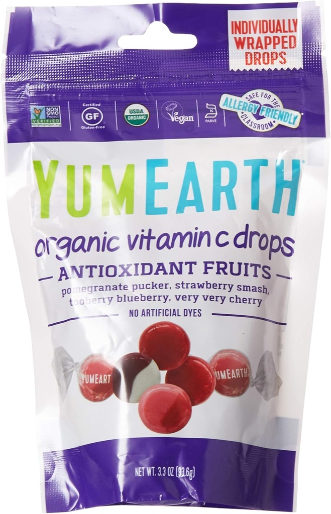 Yummy Earth Organic Vitamin C Drops Antioxideter, 3.3 Ounce