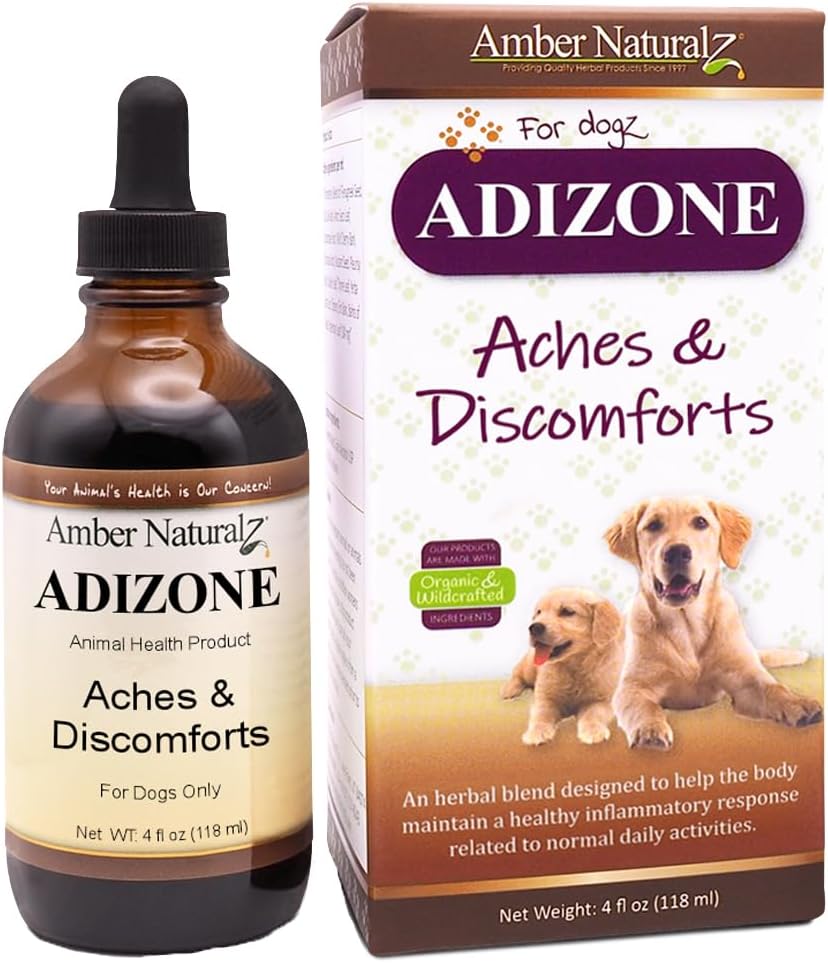 Amber NaturalZ Adizone Herbal supplement til hunde Note 124; Understøtter sund inflammatorisk reaktion, lejlighedsvis discomfort, og fælles funktion