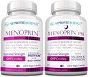 Godkendt videnskab Menoprin - Menopause Support - Protykin, Black Cohosh - 1 flaske Menoprin Dag + 1 flaske Menoprin PM - Vegan