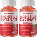 Magnesium Glycinat Gummies 1000mg - Sugar Free Magnesium Kalium Supplement med D-vitamin, B6, CoQ10 til Calm Mood & Sleep Support - 120 Jordbær Gummies -2 Pack