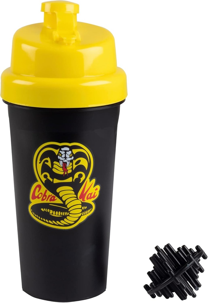 Karate Kid Cobra Kai 25oz Shaker Flaske w / Blender Mixer Ball - Drikkemål, Fliptop, Læbefast Skrue Lid-Blend Protein Powder, Sport Drinks, Shakes, Smoothies - Officielt Licensed