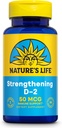 Nature 's Life Strengting Vitamin D2 2000 IE som Ergocalciferol - immuntilskud - Vitamin D Support til Calcium Absorption, Knoglesundhed - 60- Day Garanti, 90 Serv, 90 Vegetariske kapsler