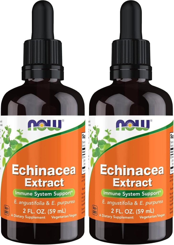 Now Supplements, Echinacea Extract Flydende med Dropper, Immunsystemet Support *, 2 -Ounce (pakke med 2)
