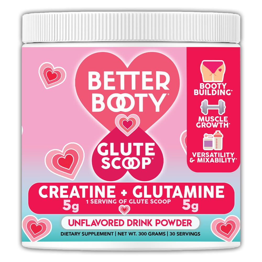 Bedre Booty Glute Scoop, Kreatin for kvinder Creatin + L 'Glutamin Aminosyre, Perfect Drink Mix Supplement, Unflavored (300 Bedste, 30 Servering)