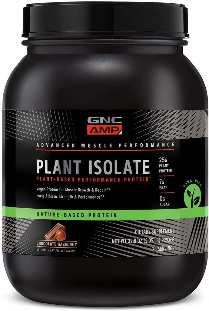 GNC AMP Plant Isolate Protein - Chokolade Hasselnød (28 Servere)