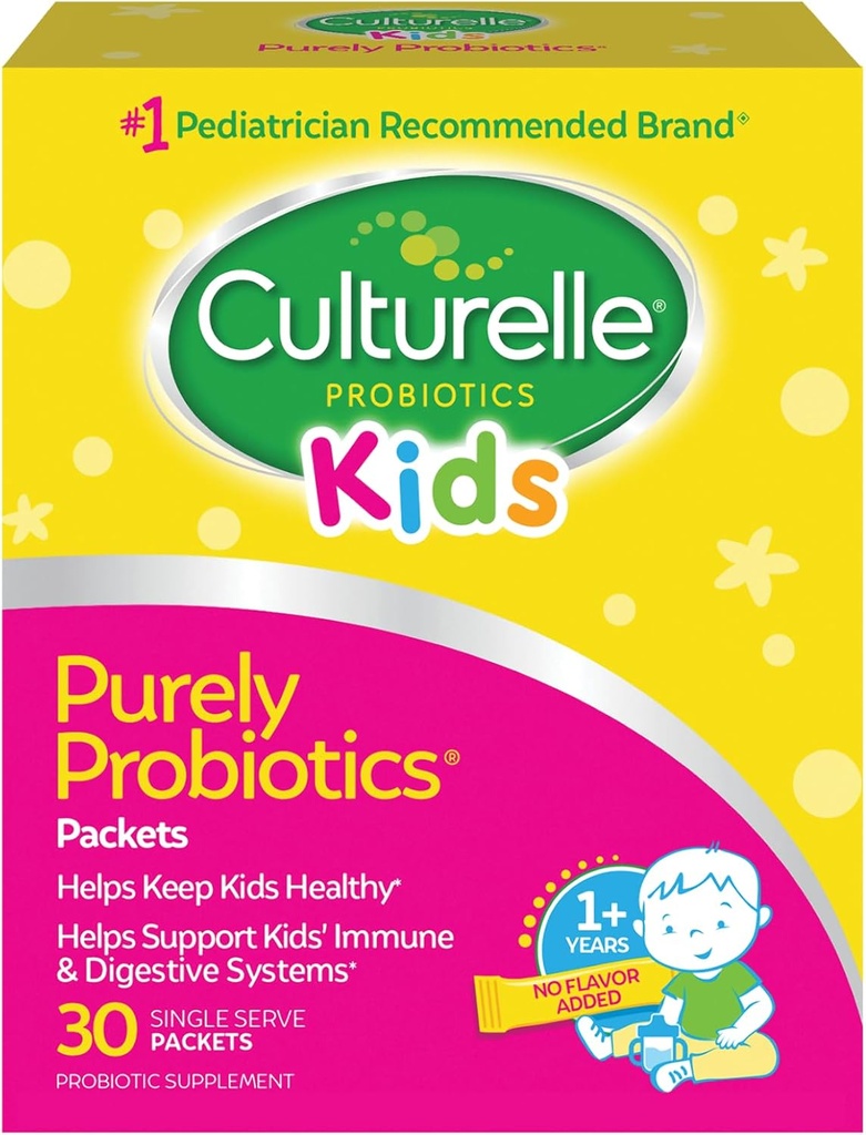 Culturelle Kids Daglige Probiotiske Pakker til Børn, (Age 3 +) - 30 Greve - Fra den 1 Pediatrician-Anbefalet Mærke - Flavorless Daglige Probiotika til fordøjelse sundhed & immunforsvar