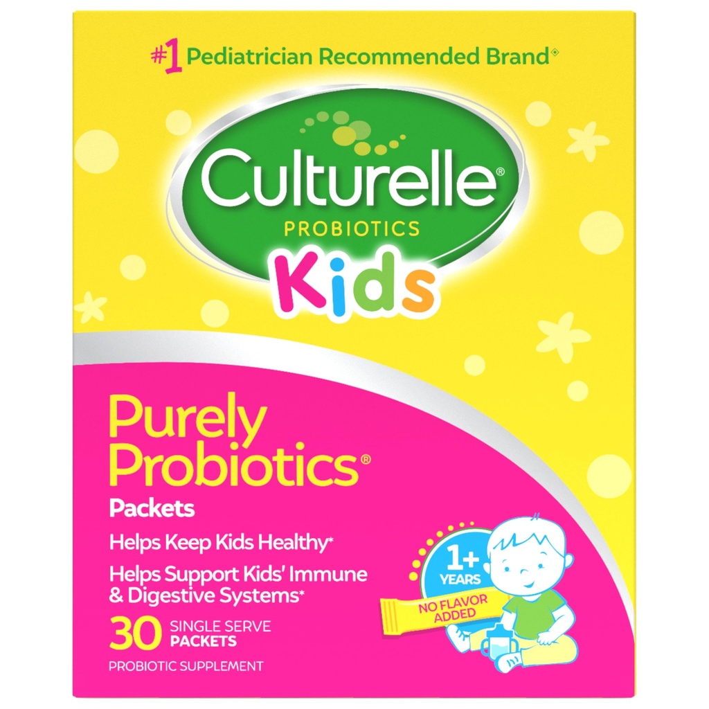 Culturelle Kids Daglige Probiotiske Pakker til Børn, (Age 3 +) - 30 Greve - Fra den 1 Pediatrician-Anbefalet Mærke - Flavorless Daglige Probiotika til fordøjelse sundhed & immunforsvar