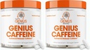 Genius Caffeine Pills 100mg, Extended-Release Microencapsulated Caffeine Pills - All-Natural Non-Crash Sustained Energy, Focus & Concentration Supplement - Nootropic Brain Booster - 100 Capsules