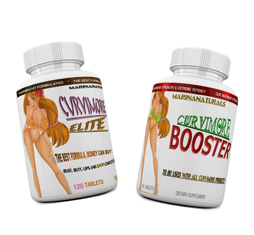 CURVIMORE Elite Complete Starter KIT Advanced Breast Udvidelsen, Butt Enhancement, Bust Enhancement, Booty Enhancement, Lip Plumping & Skin Stramning Pills - Større Bryster, Hips & Lytter. 1 - Måned