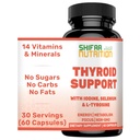 SHIFAA NUTRITION Halal Thyroid Support 30 Servering af ikke-GMO-relief supplement w / B12, jod, selenium, L-Tyrosine