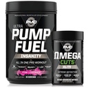 PMD Sports Ultra Pump Fuel Insanitet - Pre Workout - Pink Lemonade (30 Servere) Sports Omega udskæringer Elite Thermogen Fat Burner (90 Softgels)