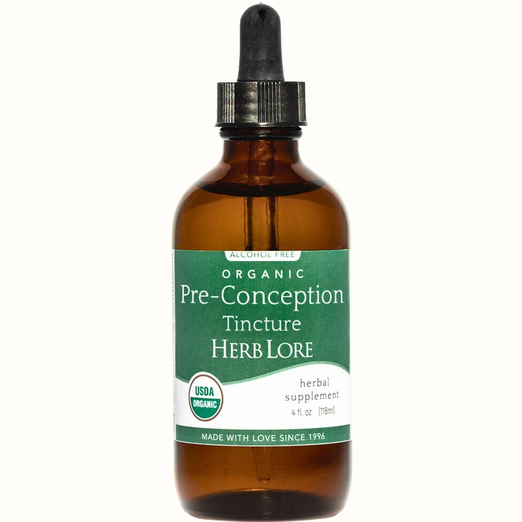 Herb Lore Organic Pre- Conception Tinktur - Alkohol gratis flydende Fertilitet Støtte til kvinder