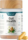 SNAP Gut Health Supplement - Gurkemeje, Aloe & Pylopass Probiotika - 17 aktive ingredienser til Bloating Relief, fordøjelsesstøtte & sund GI Tract - Kosttilskud, 50 kapsler