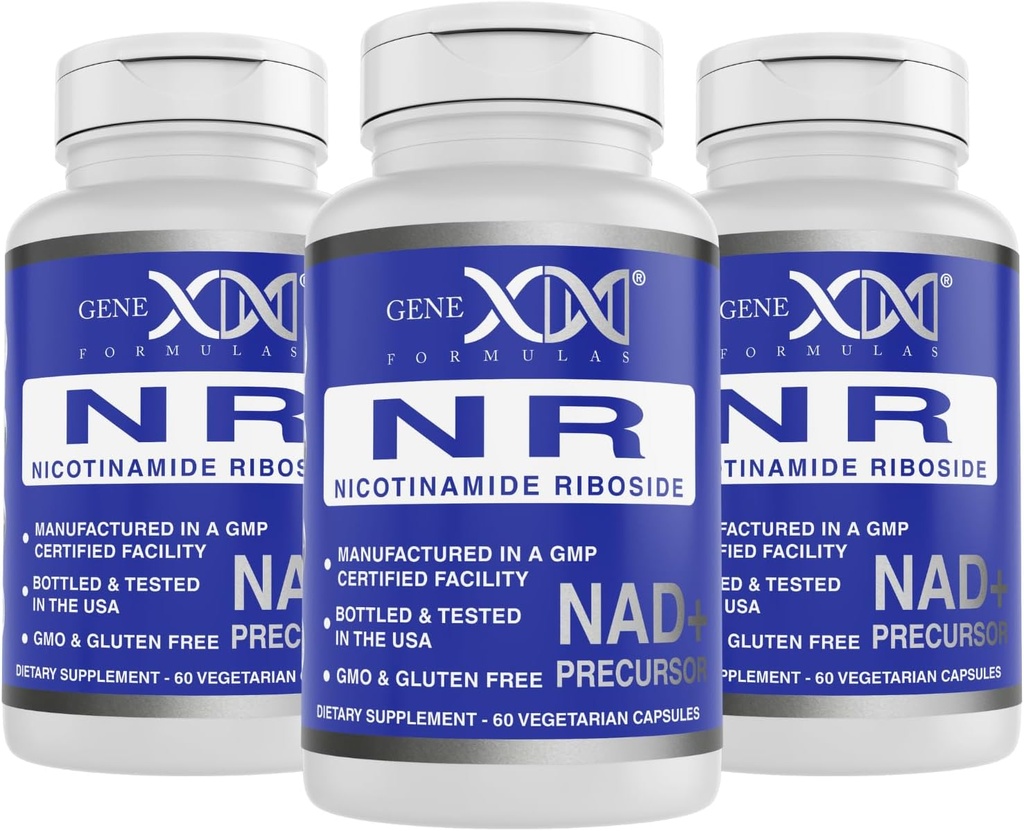 Genex Formulas NR Nicotinamid Riboside 300mg (3 Pack) NAD + Precursor for Sund Aging - GMP- Certified, Non-GMO, Gluten- Free, Vegetarian
