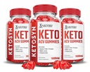 Justified Laboratories (3 Pack Ketosyn Keto ACV Gummies Advanced Formel 1000MG Ketosyn Ketosyn Keto Gummies Apple Cider Vinagar Formuleret med Pomegranate Beet Juice Powder B12 Vegan Non GMO 180 Gummys