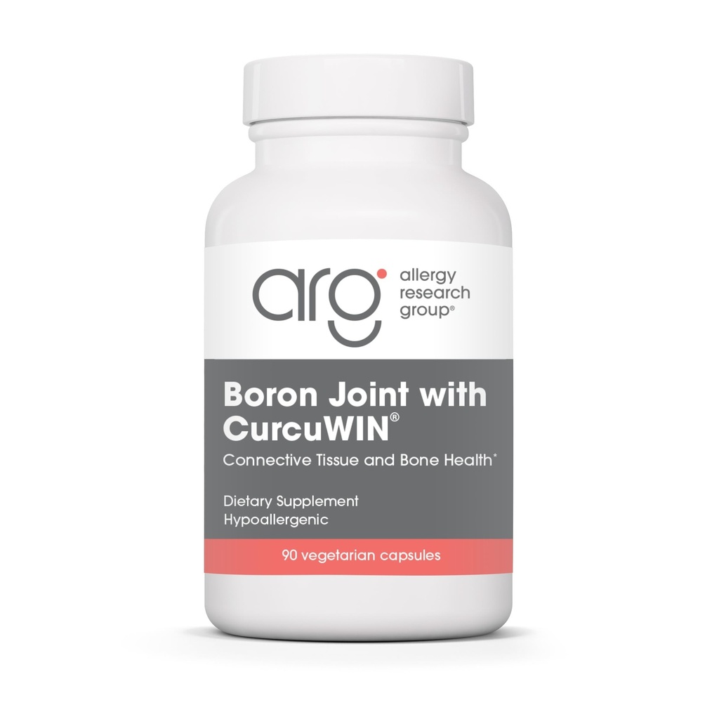 Allergy Research Group Boron Joint with CurcuWIN - Boron Complex for Men & Women, Bone & Joint Support, 6mg Supplement, Vegetarian Capsules - 90 Count