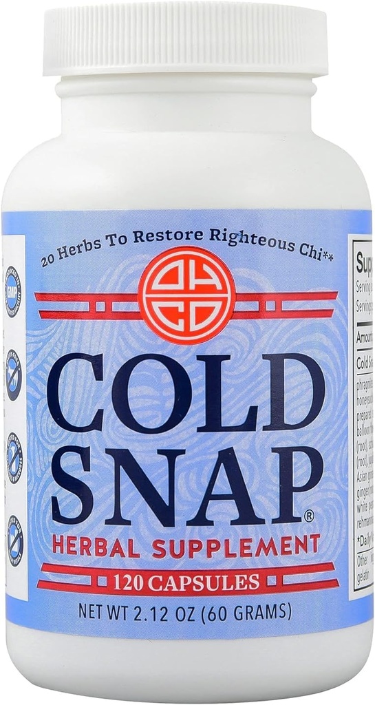 Cold Snap - Kinesisk Herbal supplement til Deep- Level immunforsvar - Immunsystemet Booster med 20 naturlige ingredienser, herunder Ginseng & Ginger - Hurtig fungerende for pludselige problemer - 120 kapsler