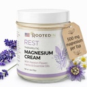 Rooted in Hvile Magnesium Lotion for Sleep - Science Backed Sleep Aid - 2X Mere Magnesium Chlorid - Hurtig, effektiv afslapning med Lavendel, Passion Flower & Kamille - Made in USA - 4 oz
