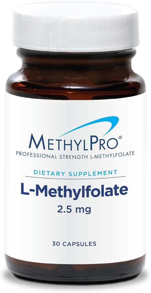 MethylPro L-Methylfolate 2.5 mg - L Methyl Folate, Methylfolate Supplement for Women & Men, Methylated Vitamin B9 (5-MTHF) for Brain Health, Focus, and Calm - 30 Capsules (Pack of 1)