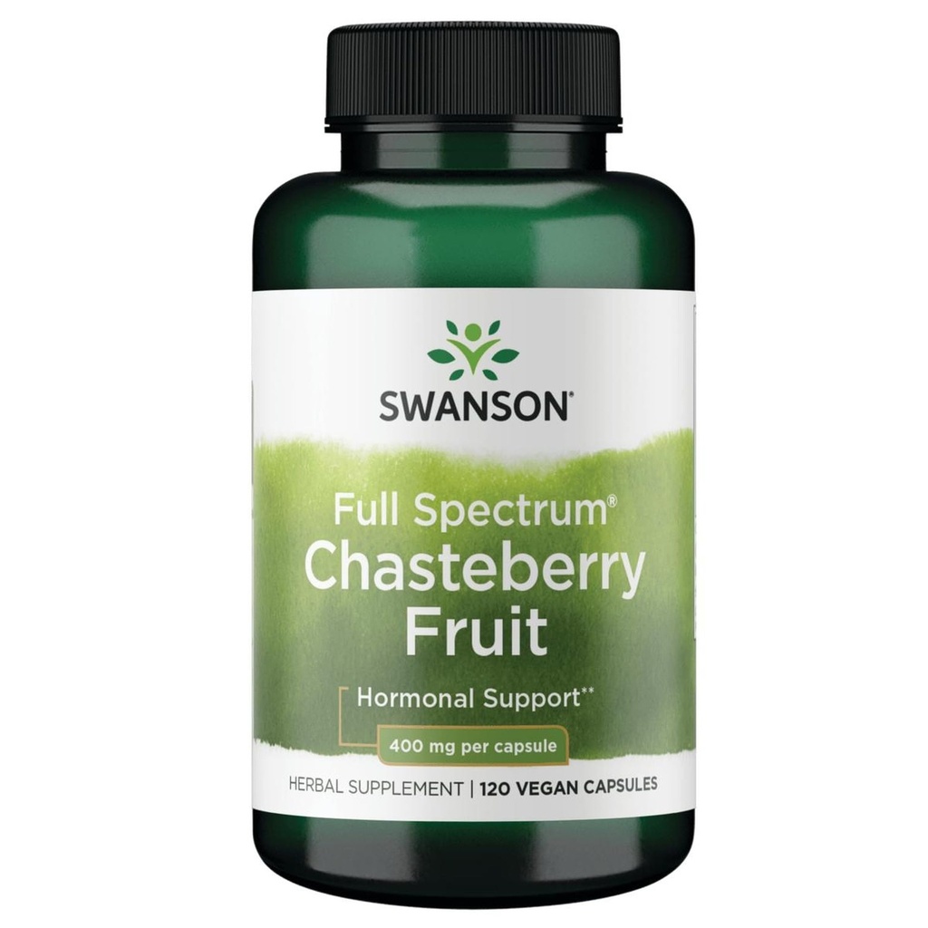 Swanson Chasteberry Fruit - Herbal supplement fremme kvinders sundhed & menopausale & menstruation support - Kan støtte balance & hudsundhed - (120 kapsler, 400mg hver)