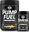 PMD Sport Ultra pumpe brændstof koffein fri - Pre workout - Rainbow Sherbet (30 Servere) Sport Omega udskæringer Elite termogene Fat Burner (90 Softgels)