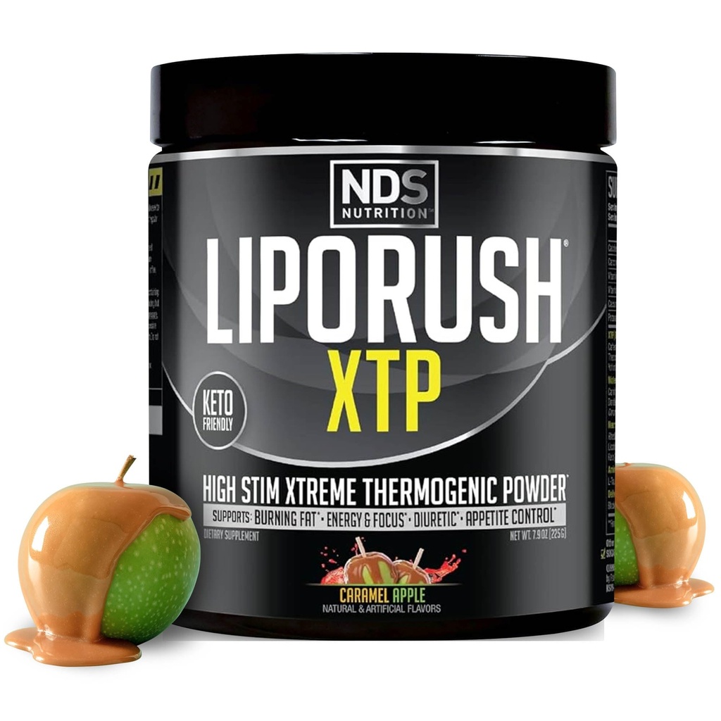 NDS Nutrition XTP Thermogen Fat Burner med L- Carnitin - Energi, Focus og Apppetite Control - Ekstrem Thermogen Fat Burning Powder vægttab - Caramel Apple (45 Servere)