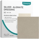 Dimora Upgrade Sølv Calcium Alginate Sår Klædning -Antibakterielle Non Stick Gauze, Højtbøjet Steril Bandage Pads, 4 "x 4" Patches 5 pakker
