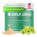 Amla Powder & Green Tea Superfood Supplement, 20x Ultra Koncentreret Amla, Antioxidant Support, Lavet med Oolong Tea og indiske Gooseberries, Økologisk, Vegan, Classic Flavor, 90 Servering