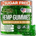 JOYLI Hamp Gummies - Natural Lung Cleanse med Mullein Leaf & Reishi Mushroom - Ekstra styrke Clean Lung Support Supplement med Vitaminer A, C, D & E - Sugar- Free, Vegan, Non- GMO - 60 Edibles