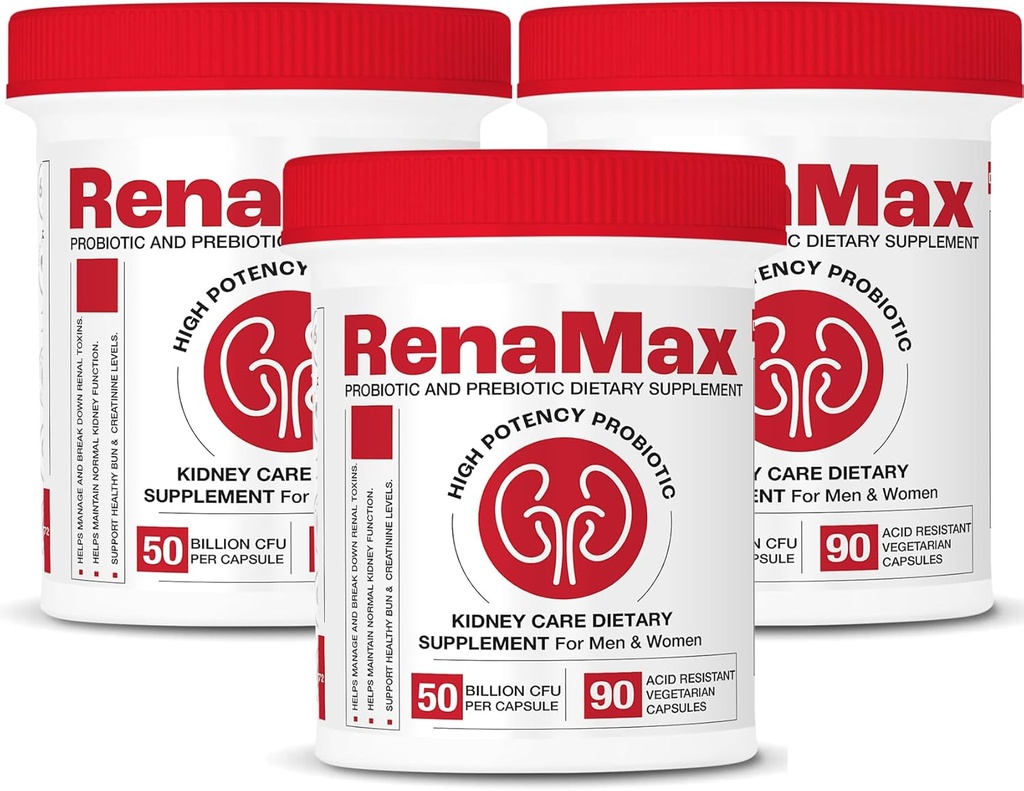 Capsule Nyre Restores & Nyrepleje supplement - Probiotisk & Prebiotisk supplement til støtte normal Nyre funktion - 50 milliarder CFU per kapsel - Made in U.S.A (270 Caps (3 Pack))
