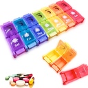 Pill Organizer 2 gang om dagen, SZREDU 7-Day Ugentlig Pill Case, Rejse AM / PM Pill Container, Store Segment Medicine Planner, Aftagelig Medicin Organizer Box for Vitamin, Fiskeolier, Kapsler