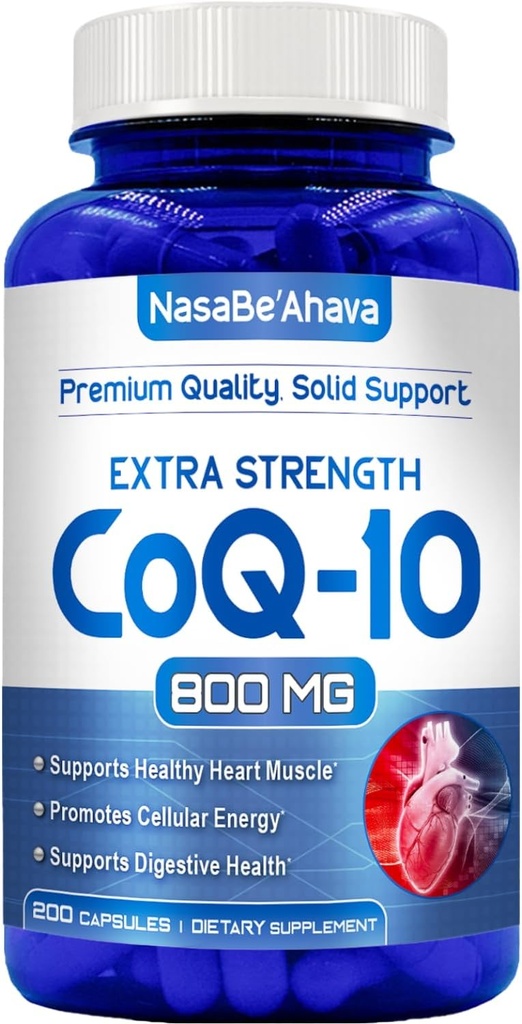 CoQ10 800mg Kapslerne er 124; Vegan Friendly Coenzym Q10 800mg fra Easy Absorption Ubiquinone supplement til Skin Heart og energistøtte er 124; Lavet i USA i cGMP faciliteter (100 Servere)